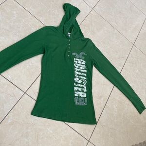 100% cotton Hollister blouse with hoodie.